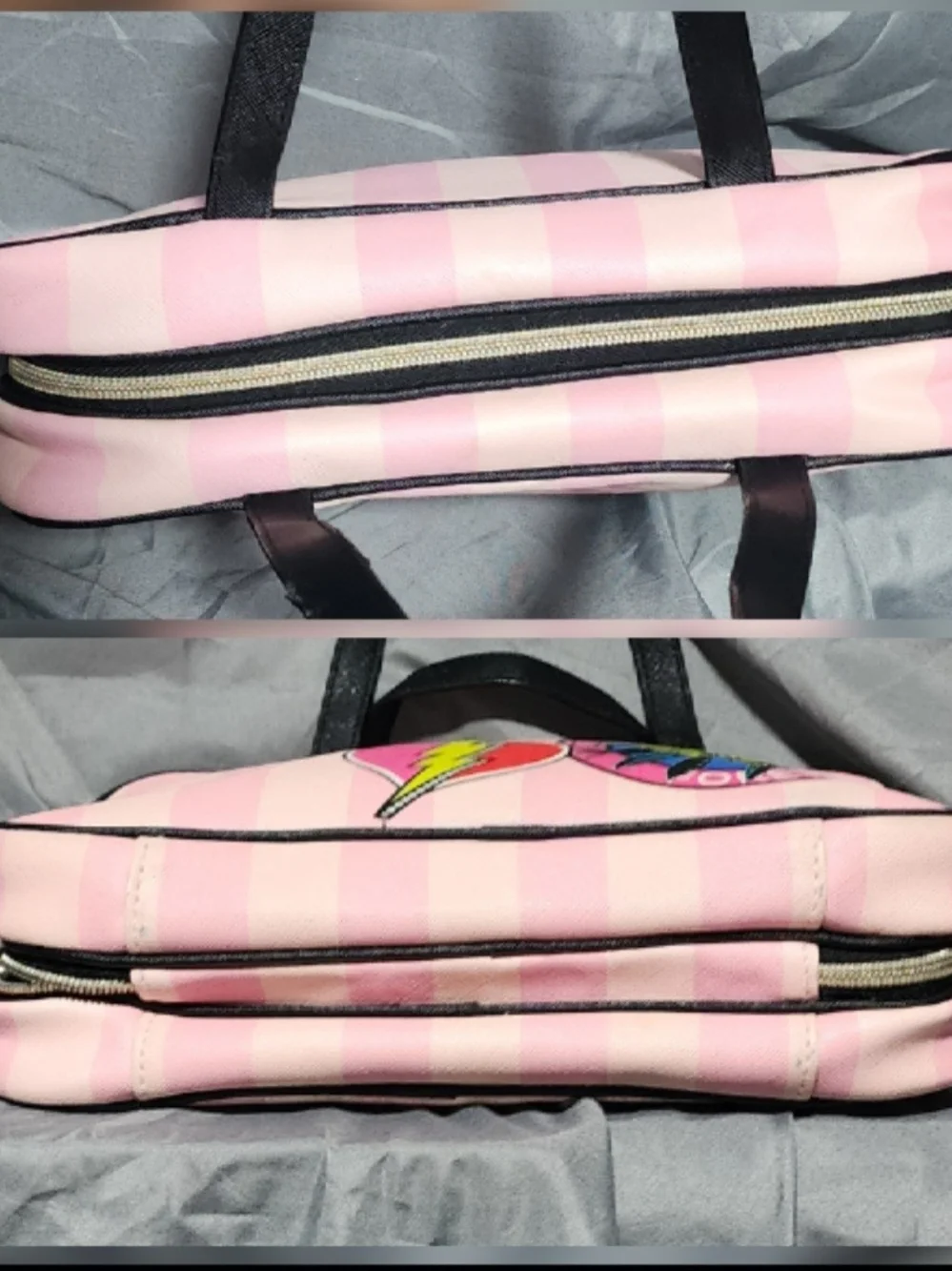 Victoria's Secret VS Patch Jetsetter Pink Travel Case Makeup Bag Cosmetic Bag